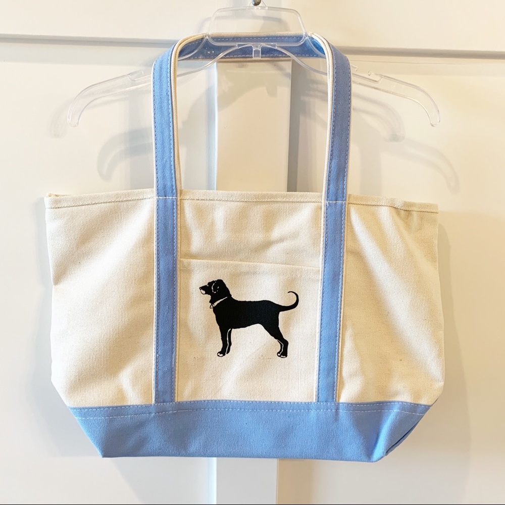 NWOT Martha’s Vineyard MA Black Dog Tote Bag, Blue